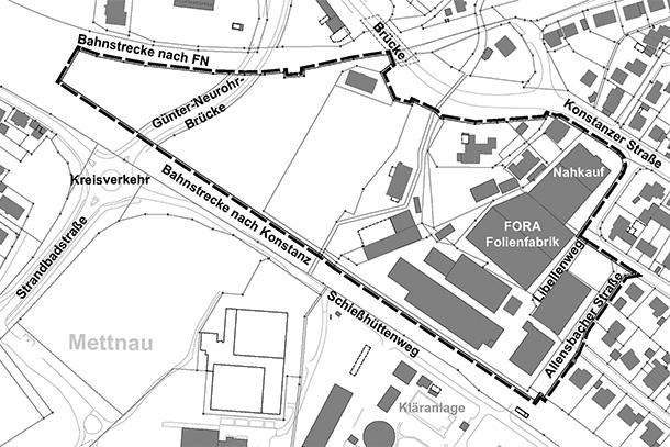  Geltungsbereich Vorhabenbezogener Bebauungsplan "Gleisdreieck"/ Örtliche Bauvorschriften | Bild: Stadtverwaltung Radolfzell 