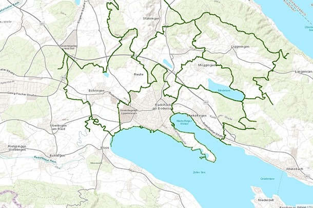  Karte der Stadt Radolfzell, beim Klick auf das Bild öffnet sich das Bürgerportal 