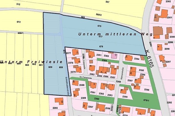  Geltungsbereich Bebauungsplan / Örtliche Bauvorschriften „Unterm Freiwiesle“ in Stahringen  | Bild: Stadt Radolfzell Stadtplanung 