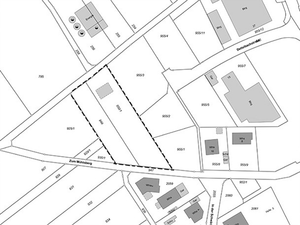  Planzeichnung Abgrenzung Plangebiet | Bild: Vermessungsbüro Ludin 